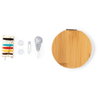 SET CUCITO CON SPECCHIO IN CUSTODIA DI BAMBU' cm 2x7,4Ø