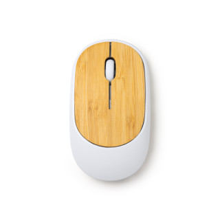 MOUSE OTTICO WIRELESS IN BAMBU' E AD RICICLATO cm. 10,2x5,8x3,4