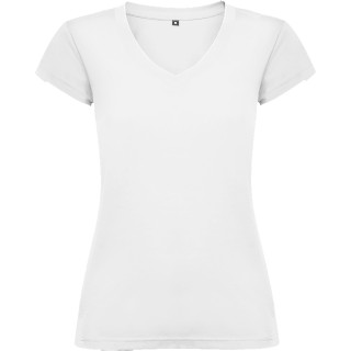 T-SHIRT DONNA SCOLLO V 100% COTONE BIANCA 155gr